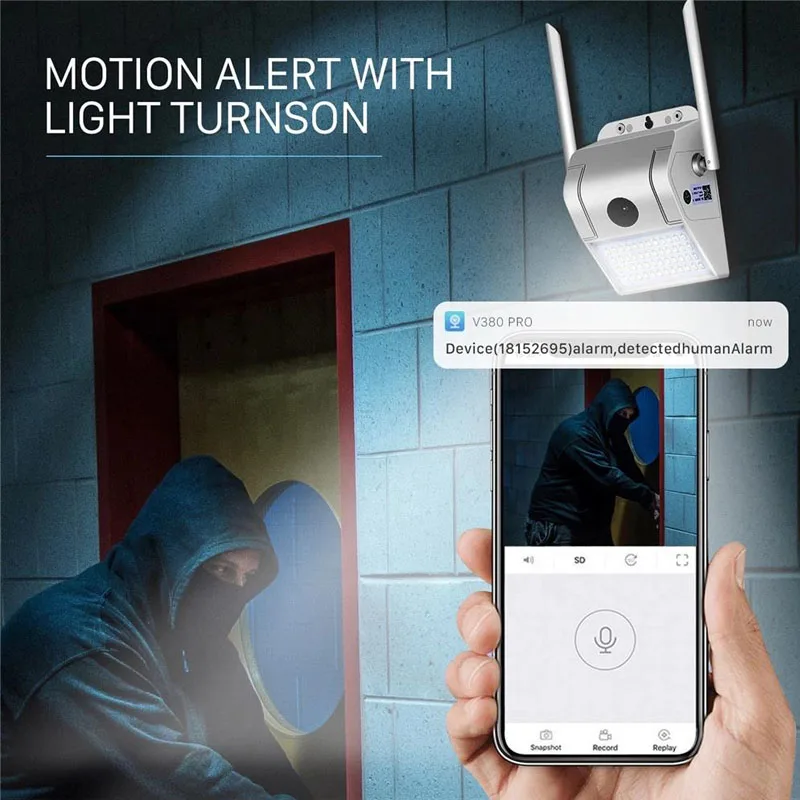 Outdoor Pir Country Yard Versteckte Kamera Licht 1080p Wifi Kamera Led