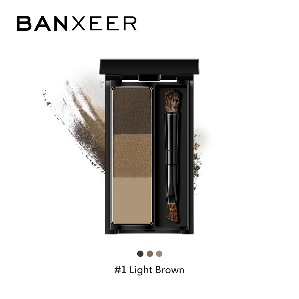 

BANXEER Cosmetics Eyebrow Makeup Powder 3 Color Palette Eyebrow Powder, 2 colors