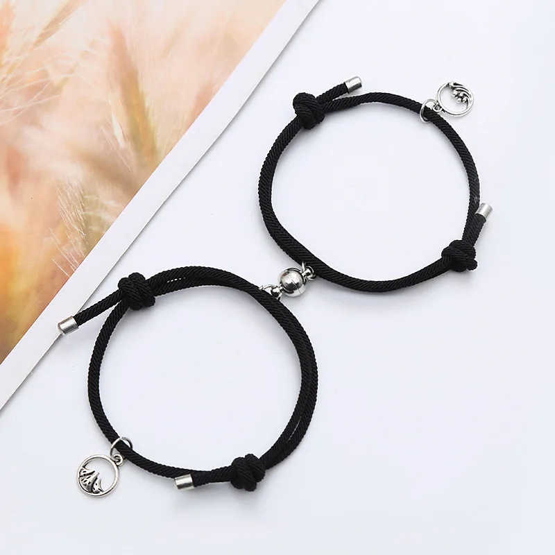 

Custom Valentine's Day Magnetic Mountain and Sea Alloy couple bracelet