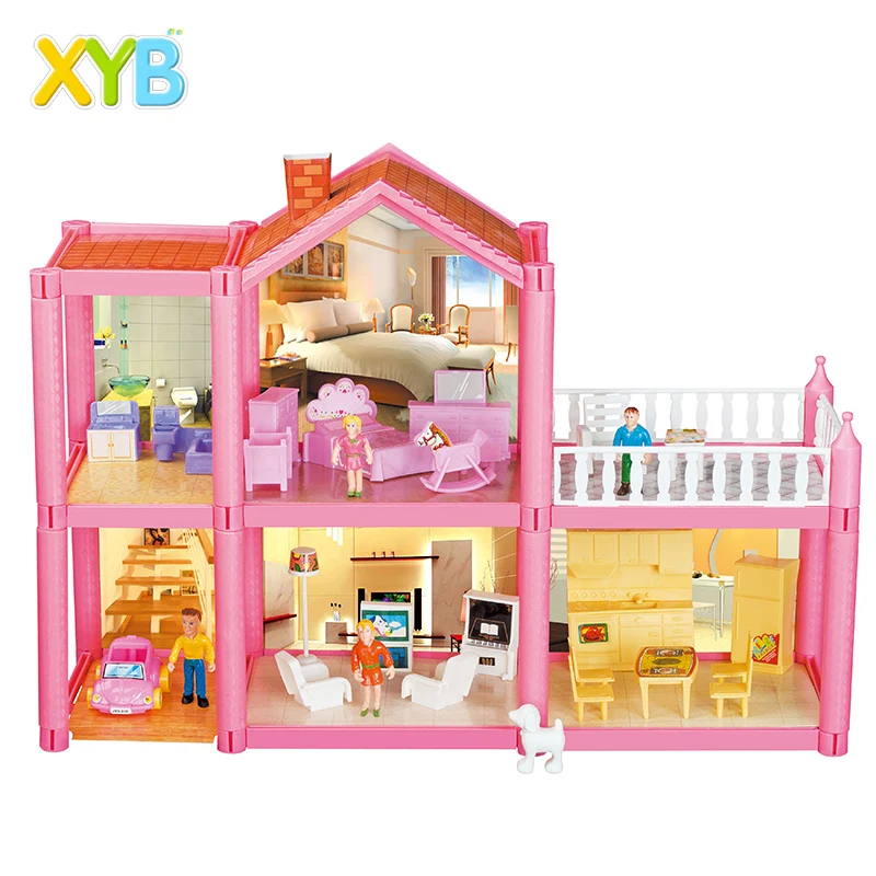 
XYB Hot selling 2020 Doll House Furniture Miniature | Beautiful Villa Toys Houses Series For Kids Big Doll House 