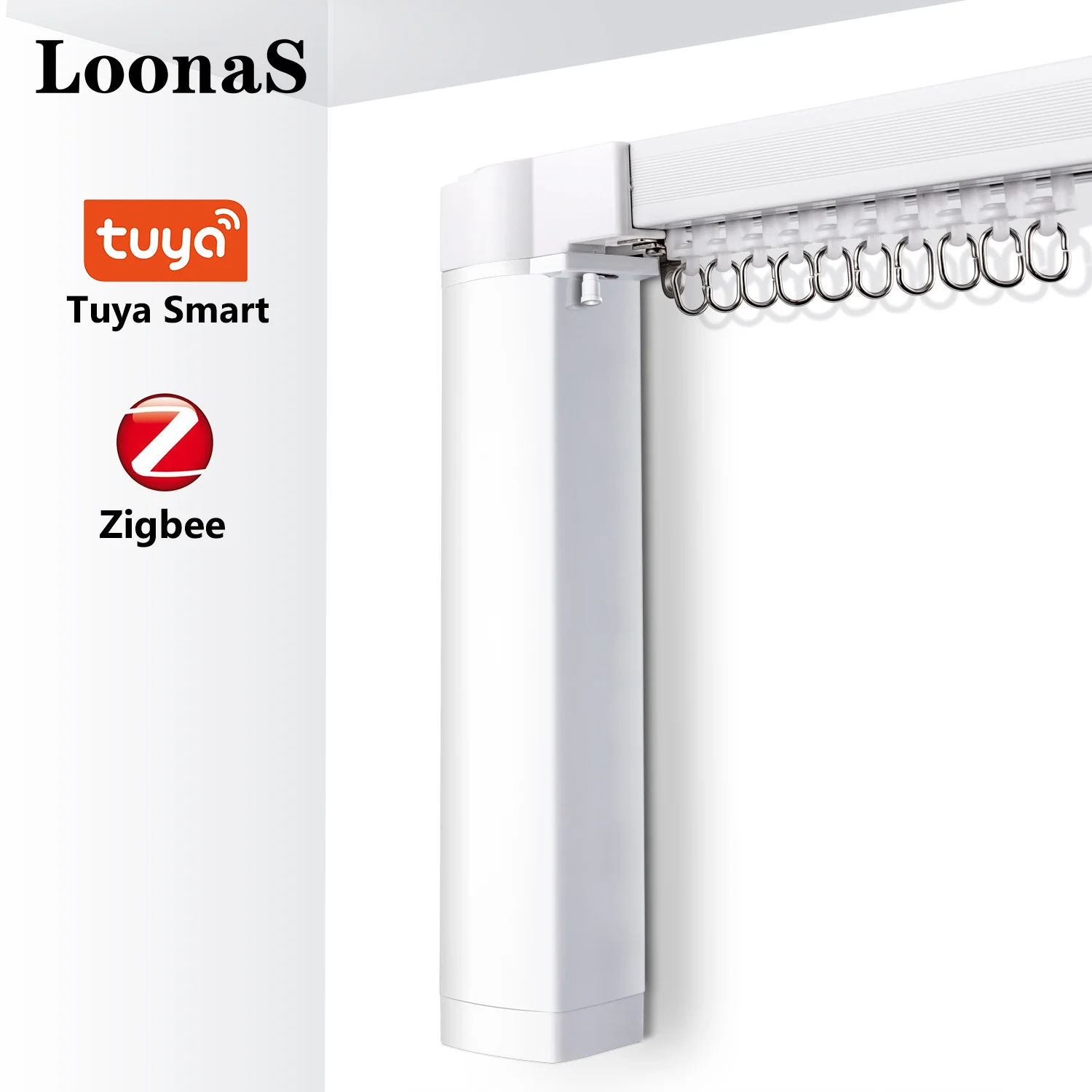 

Loonas APP RF Remote Control Intelligent Voice Amazon Alexa and Google Assistant Tuya Zigbee Smart Electric Curtain Motor System