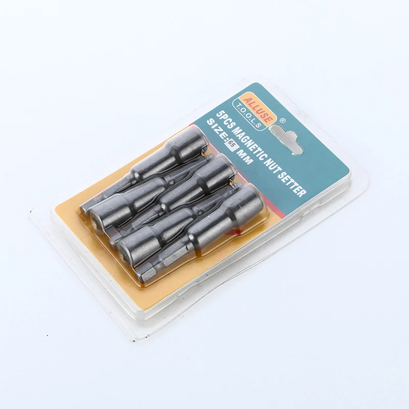 Wholesale OEM Customizable Industrial Grade Hexagonal Steel Screwdriver Bit Magnetic Nut Setter 40CR 8*65mm Sandblasted