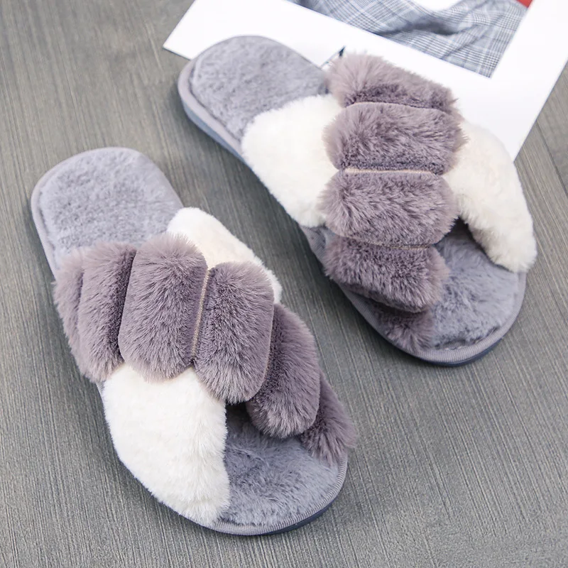 

2021 New Plush Slippers Women's Home Warm Cotton Slippers Casual Fashion Plush Slippers