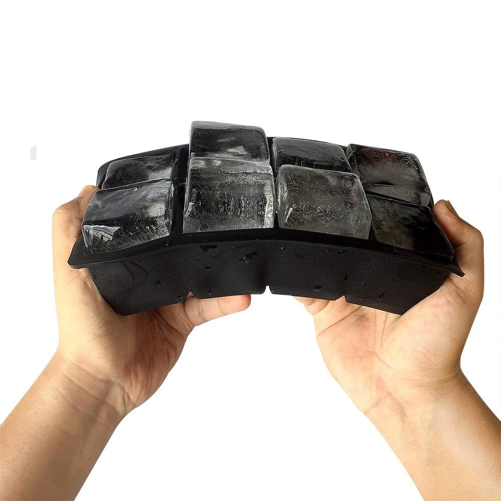 

Large Size 8 Cavity Silicone Ice Cube Tray Silicone Ice mold for Whiskey