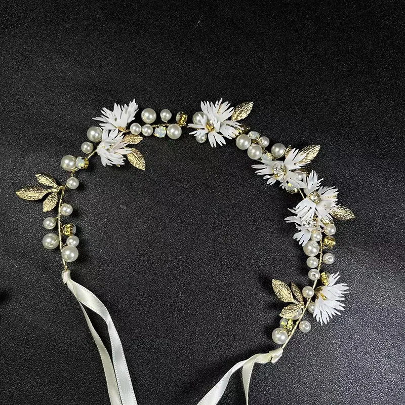 

Bridal Small Daisies Korean Diamond-Encrusted Headband Handmade Floral Wedding Hair Accessories