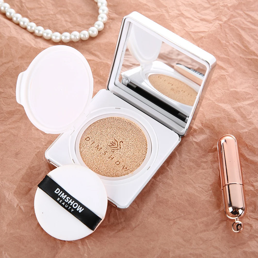 

High quality pressed powder private label custom logo waterprooof full coverage cushion matte makeup face foundation compact, 2 colors available