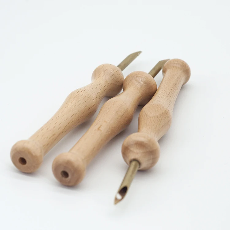 

Wooden Handle Punch Needle, Natural wood color