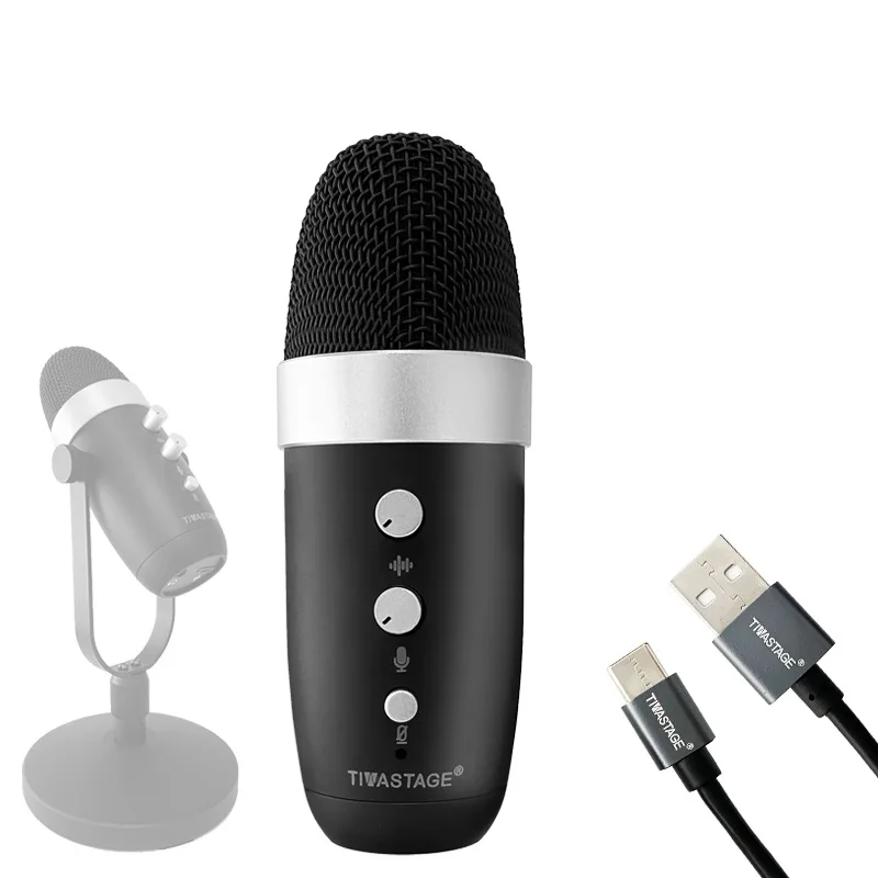 

M-7 USB Condenser Microphone Cardioid Built in Sound Card use for Computer/Phone