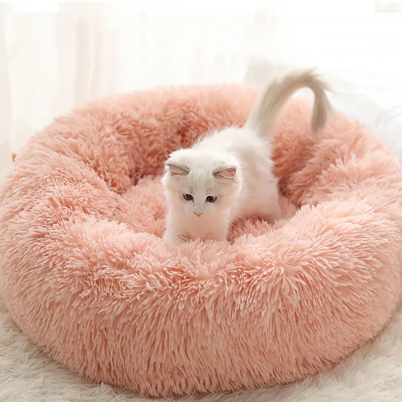 

wholesale Winter Warm Waterproof Bottom Fluffy Dog Cat Warming Bed Soft Plush Pet Cushion