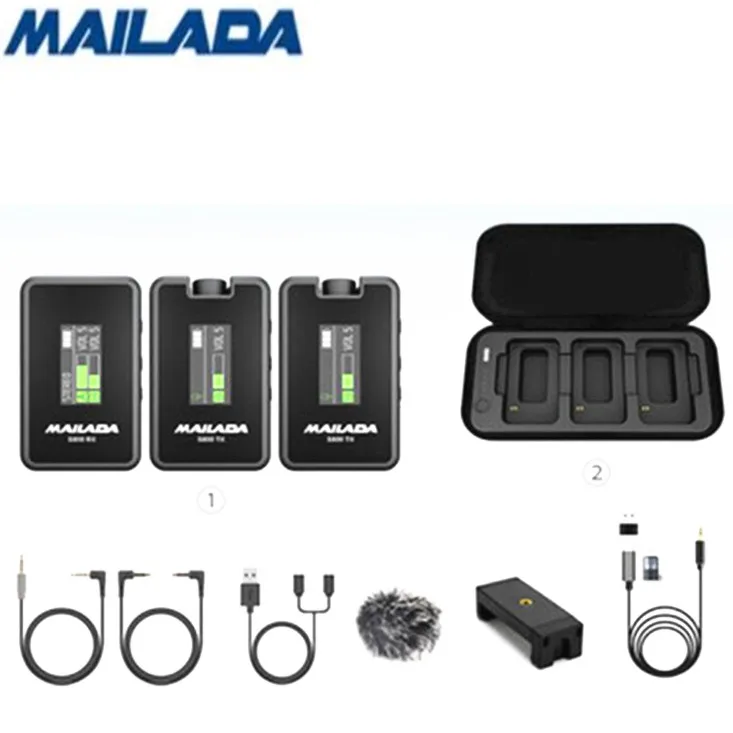 

MAILADA S800 S800L S800Pro S800L Pro 2.4G wireless Lavalier Microphone System for Video Recording with charging Box