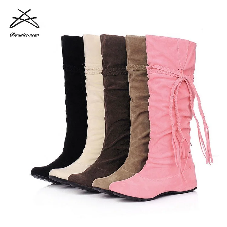 

RTS New style winter women's boots flat bottomed cotton boots pretty women shoes boots, Black,brown,yellow,white,pink,camel