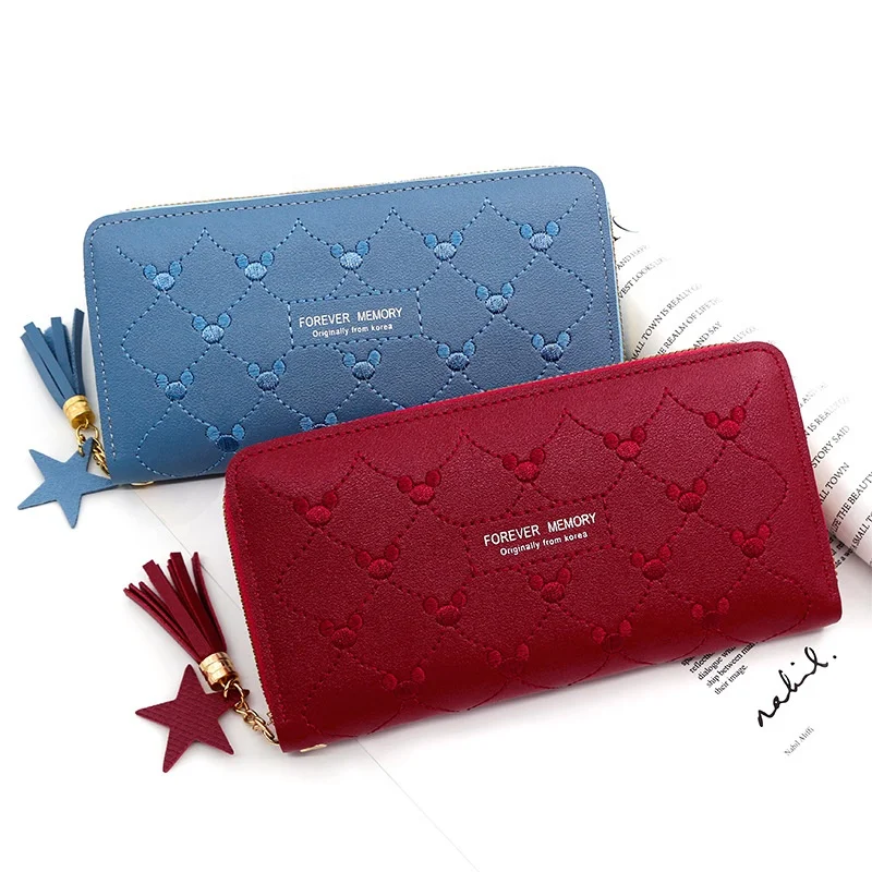 

Wholesale Retro Simple Ladies Long Wallet Bill Bit Zipper Multi-Card Coin Purse Wallet Card Case Clutch Phone Bag For Women, 7 colors