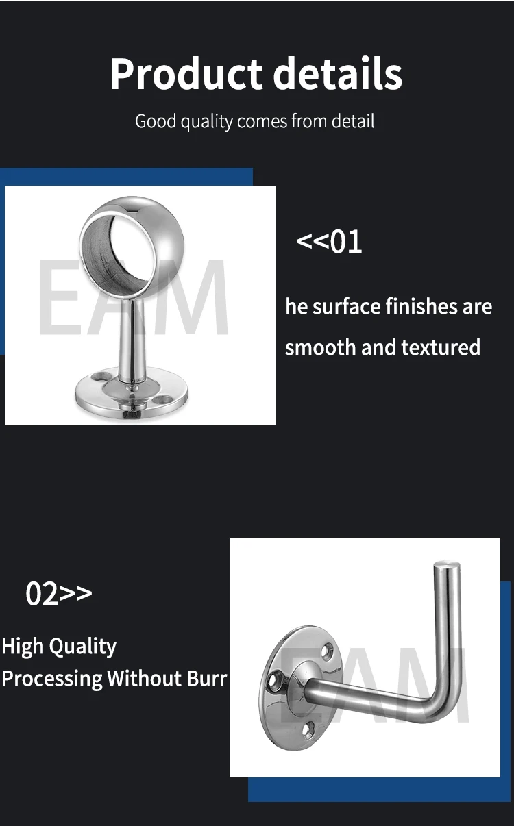 Manufacturers direct stainless steel stair handrail accessories managed series of slices stainless steel hand rail fittings