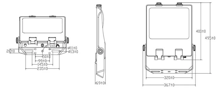 New design IP66 IK10 5 years warranty Indoor and Outdoor Stadium 100W LED FLood Light for basketball, badminton, tennis courts