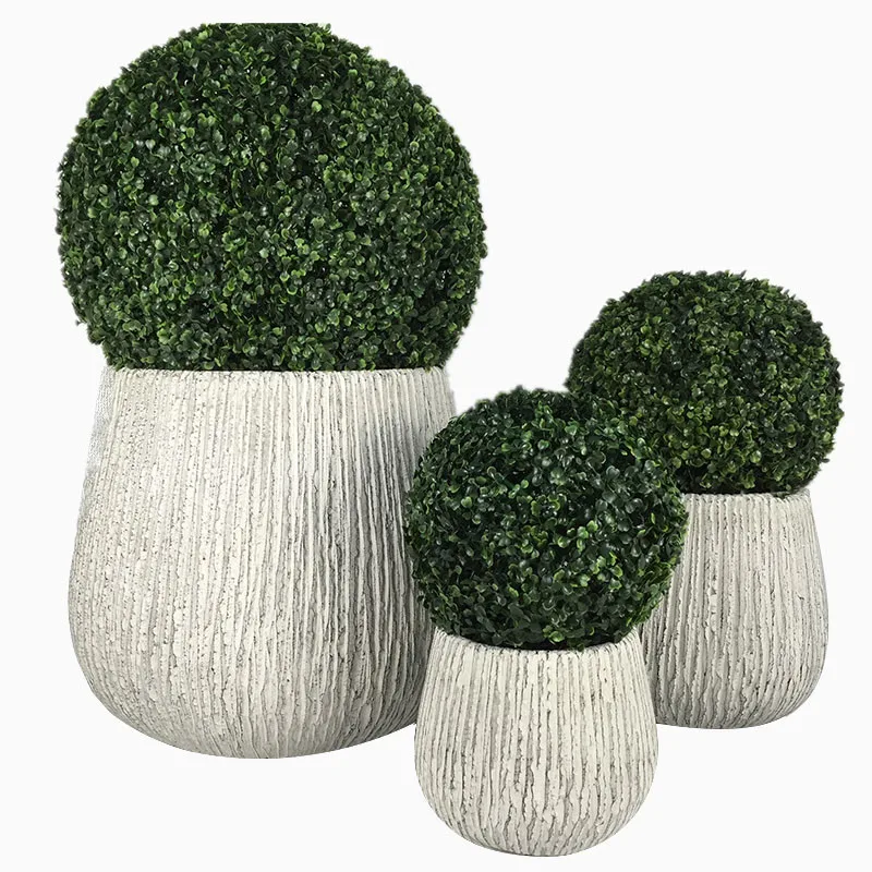 

Large Stock light weight durable round fiber clay planter for home and garden decoration, Grey,black,white and so on