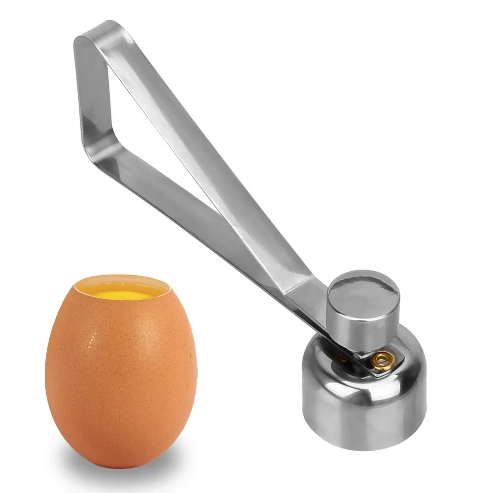 

Kitchen Tools Creative Stainless Steel Raw Egg Shell Open Cracker Scissors Egg Topper Cutter, As photo