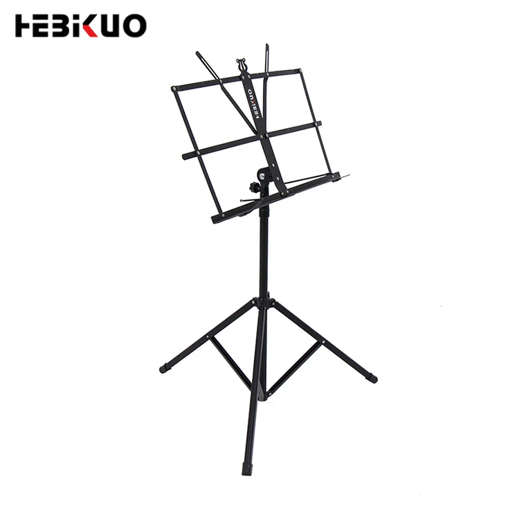 

HEBIKUO Wholesale portable musical instrument small folding music stand adjustable folding sheet music stands with bag