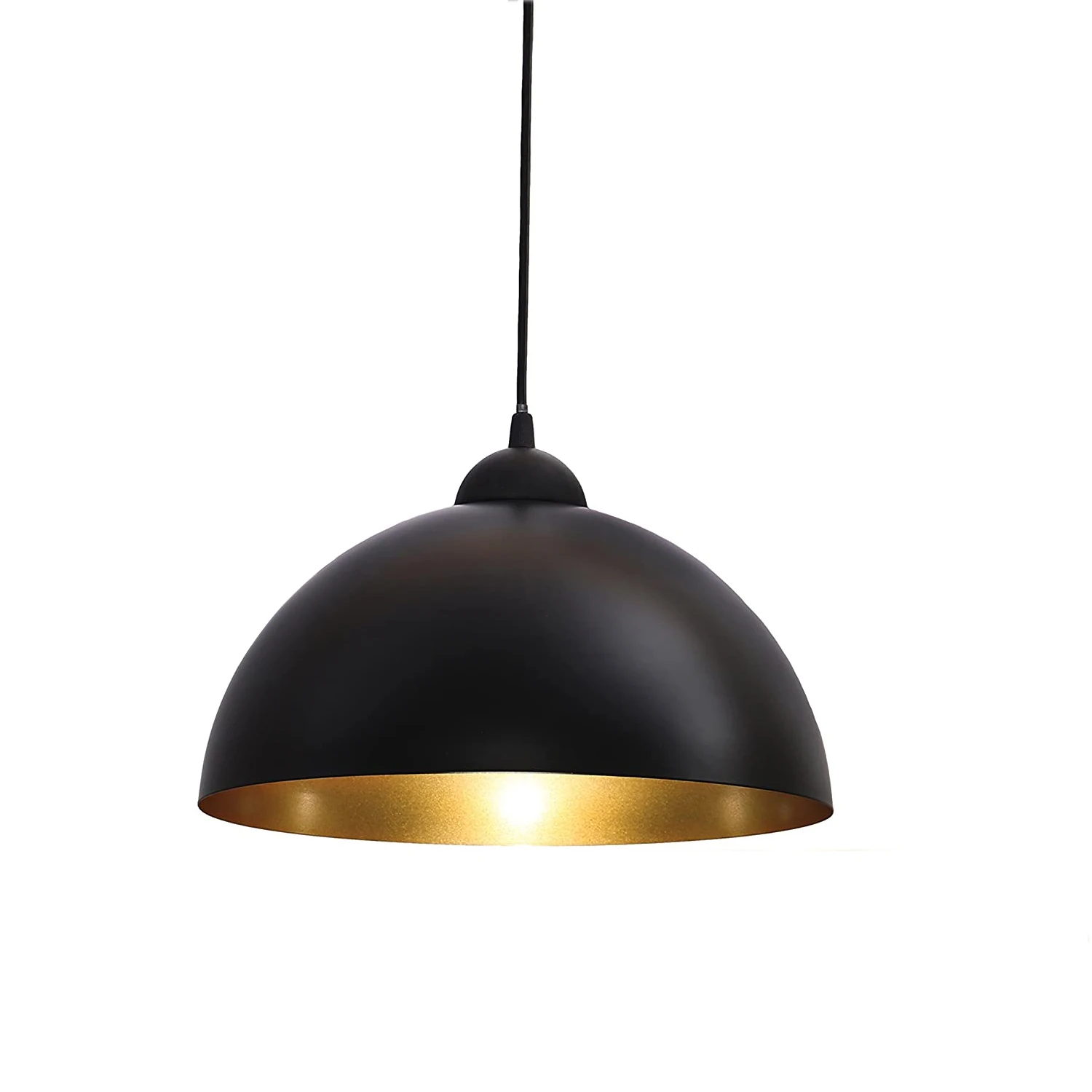 Modern Ceiling Lighting Shade for Bedroom Hallway Office Coffee Shop Black-Golden Ceiling Pendant Light with E27 Base Retro Industrial Ceiling Lighting No Bulb 