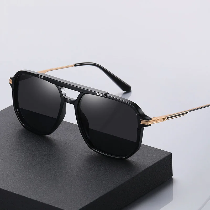 

LBAshades Luxury Retro Trendy Stylish Black Frames Shades Vintage Square Sun Glasses Polarized Sunglasses Customize Logo Men