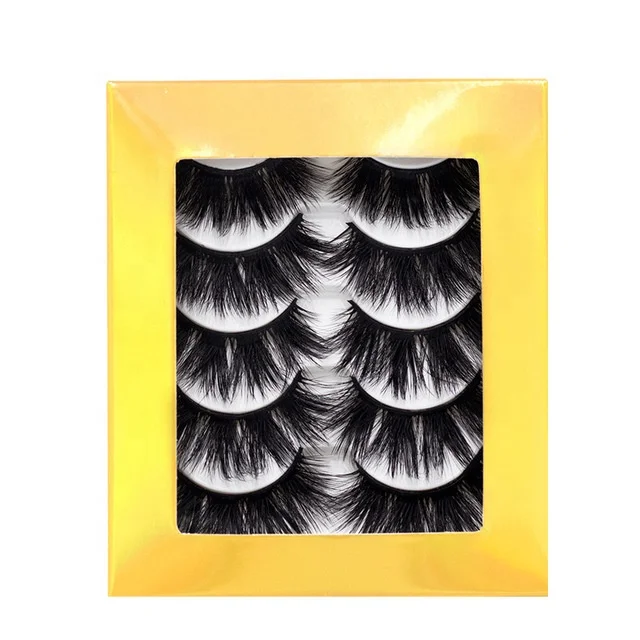 

BEAU FLY New Design 5 pairs Faux Mink Eyelash 8D Natural Dense False Eyelashes, Black