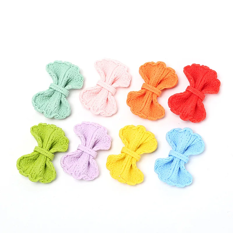

yiwu wintop lovely bright colored knit bow design flatback resin cabochons girl hair band clip clasp accessories