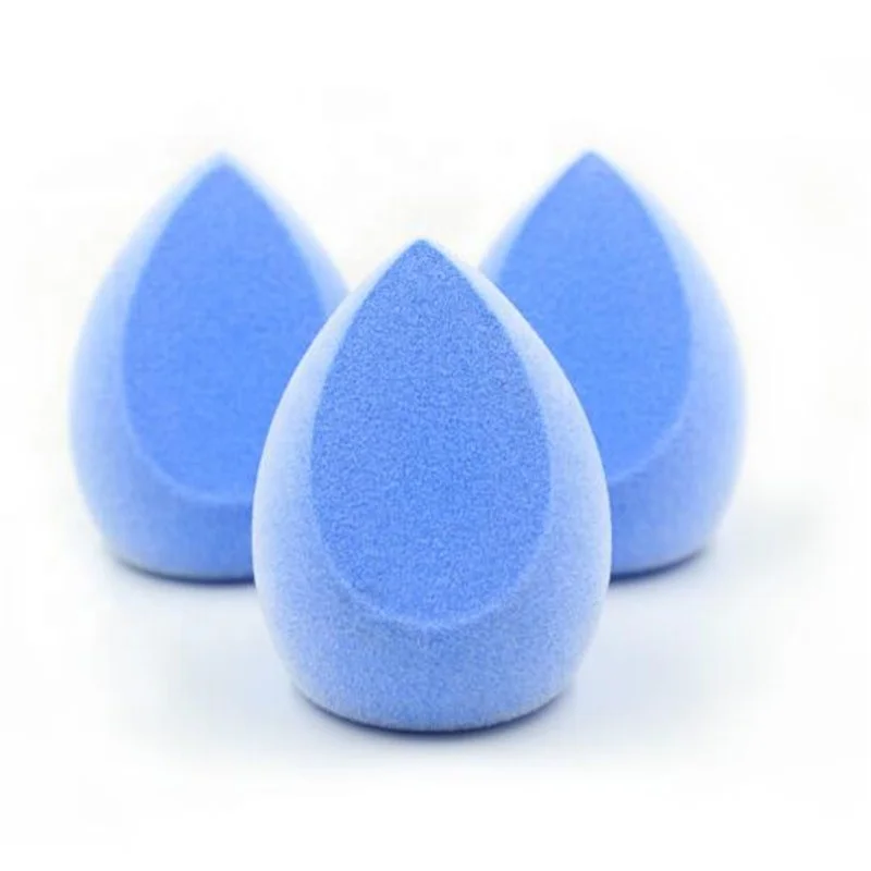 

Blue Flocking Waterdrop Makeup Sponge Dualuse Round Cosmetic Puff
