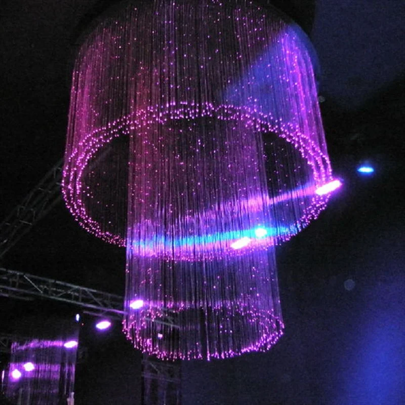 

Free shipping RGB fiber optic modern ceiling chandelier for party decoration