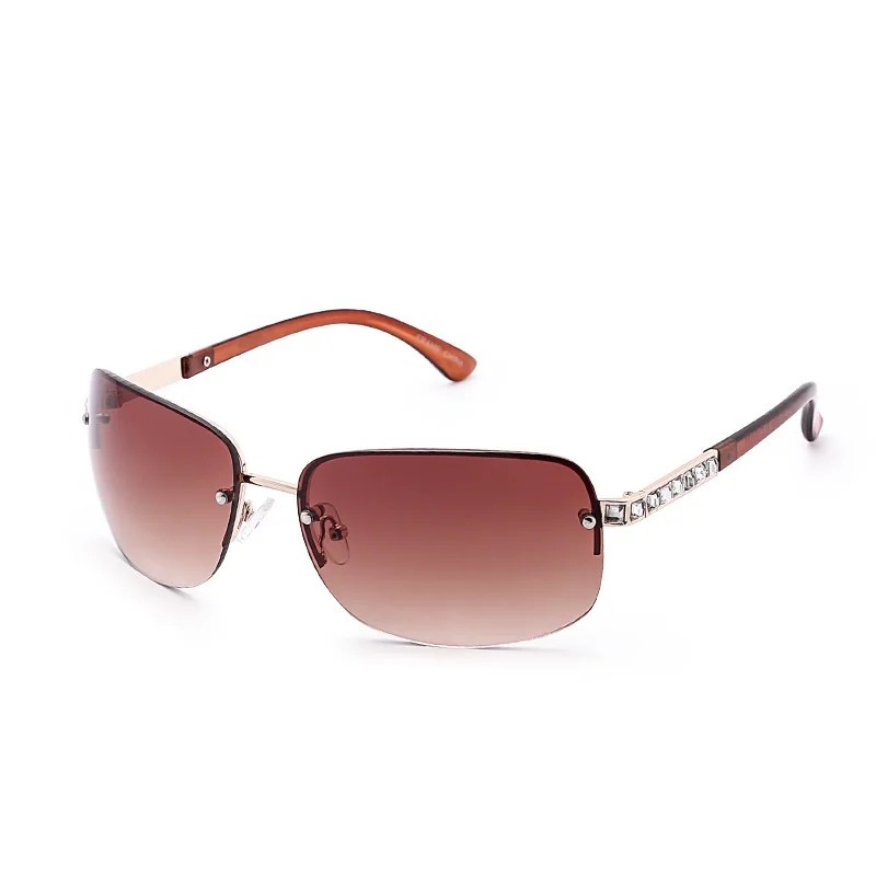 

New Arrival Luxury Designer Diamond Frameless Women sunglasses Square Brown shade Sunglasses 2021