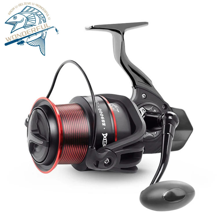 

In Stock 4.9:1 19+1bb Red Black CNC Metal Handle Long Cast Max Drag 10kg Saltwater Spinning Reel, 1colors