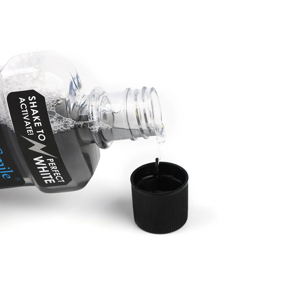 

OEM Bamboo Activated Charcoal Fresh mint Mouthwash private logo, Black