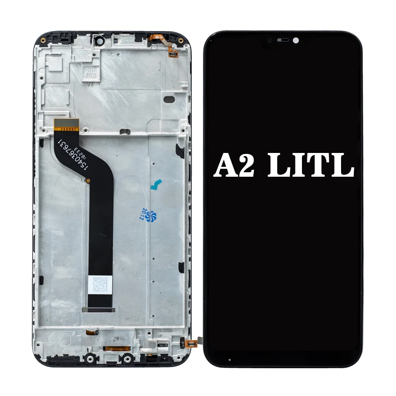 

Replaced lcd screen pantalla for xiaomi A2 lite redmi 6 PRO with frame, Black