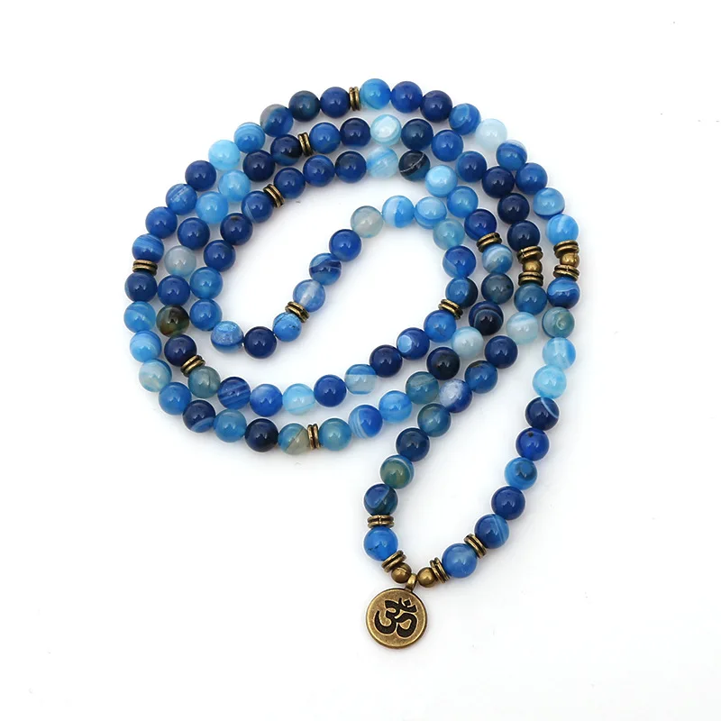 

Hot Sale 8MM 108 Mala Beads Charm Bracelet for Men Women Yoga Bracelet Necklace, Multicolor