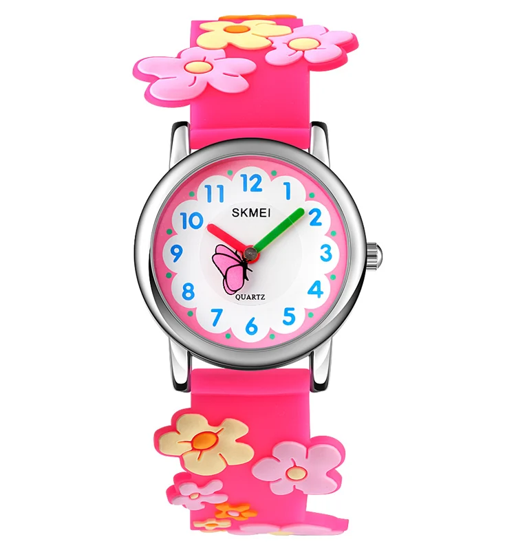 

Band Adorable Colorful Wristwatch Quartz Watch Price Skmei 1685 Special Design PU Children Lovely Gift Kids Glass Rubber Round