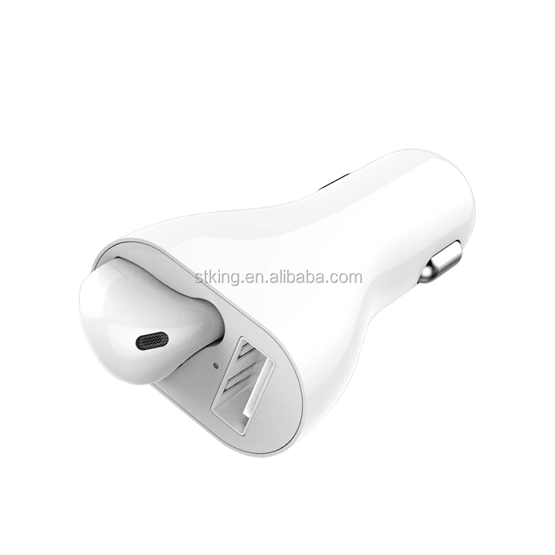 EP020-G Two in One Car Charger with Single Earbuds Wireless Bluetooth Earphone Car Charger with BT Earphone - ANKUX.COM
