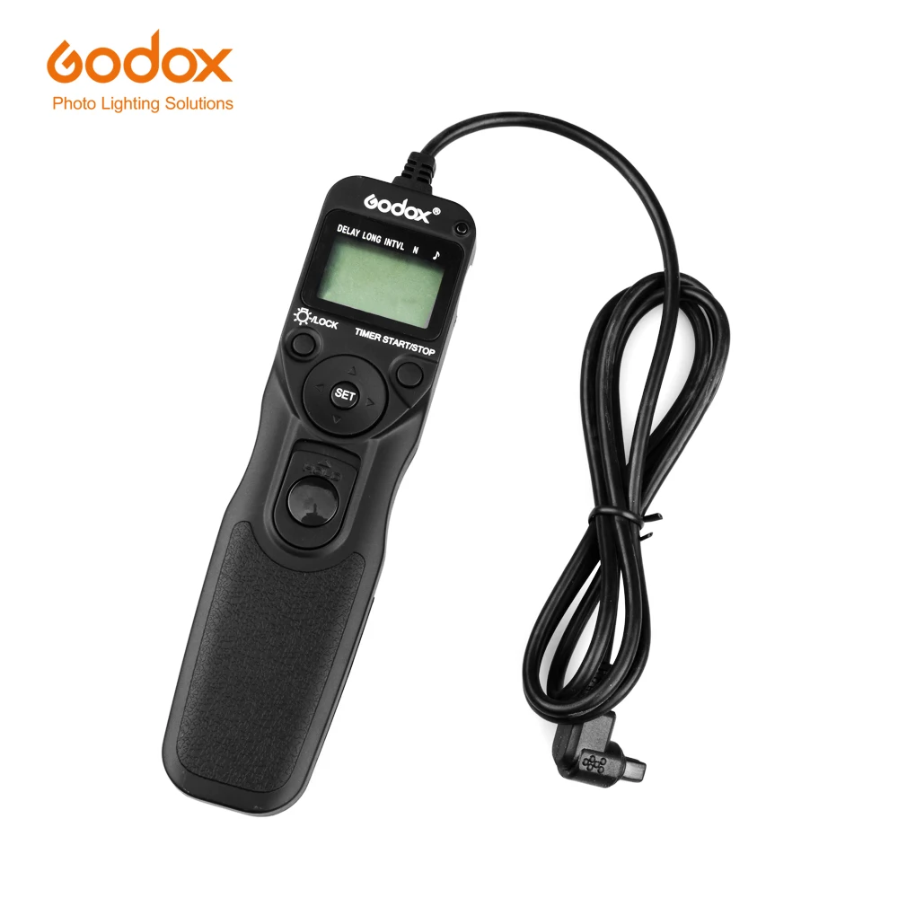 

Godox EZA-C1/C3/N1/N3/S1 Digital Timer Shutter Remote Controller Switch Cord for Canon Nikon 550D 1000D 500D 450D, Black