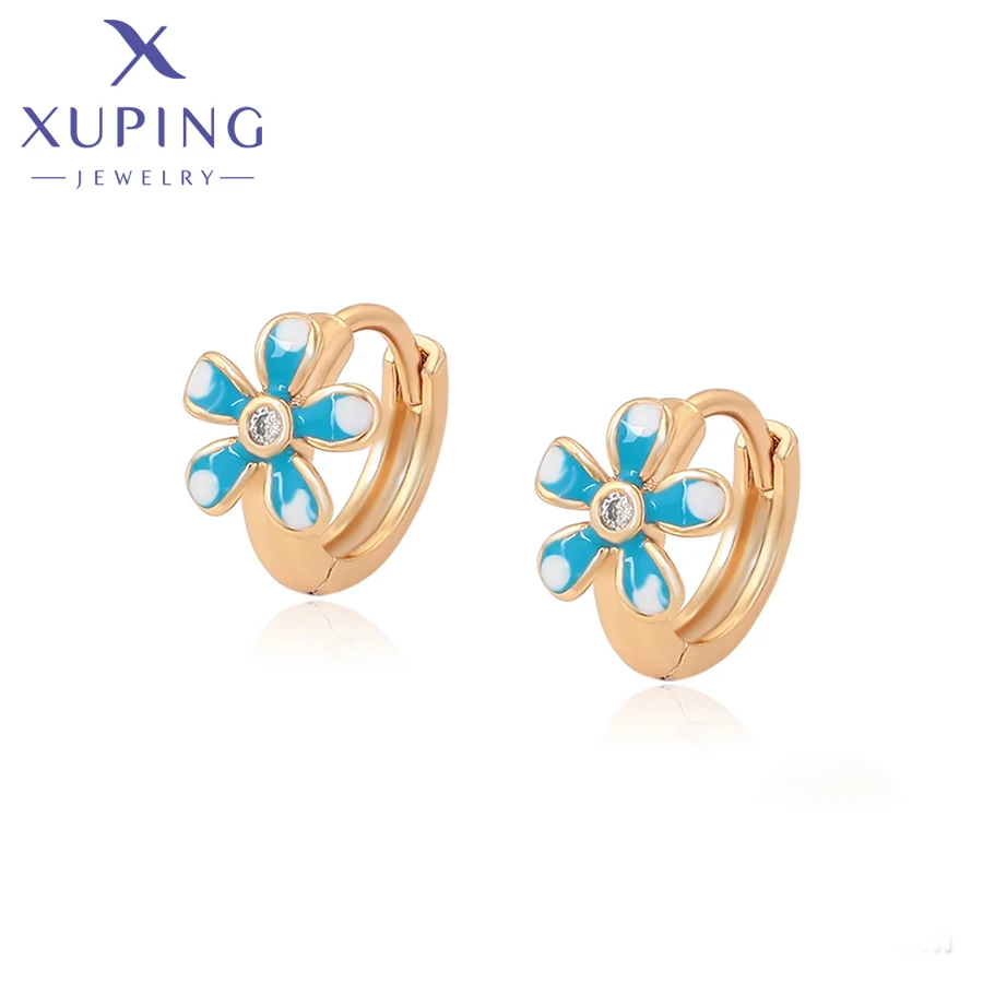 

X000721745 xuping jewelry gold plate elegant flower shape vintage fashionable simple cute colorful women earring