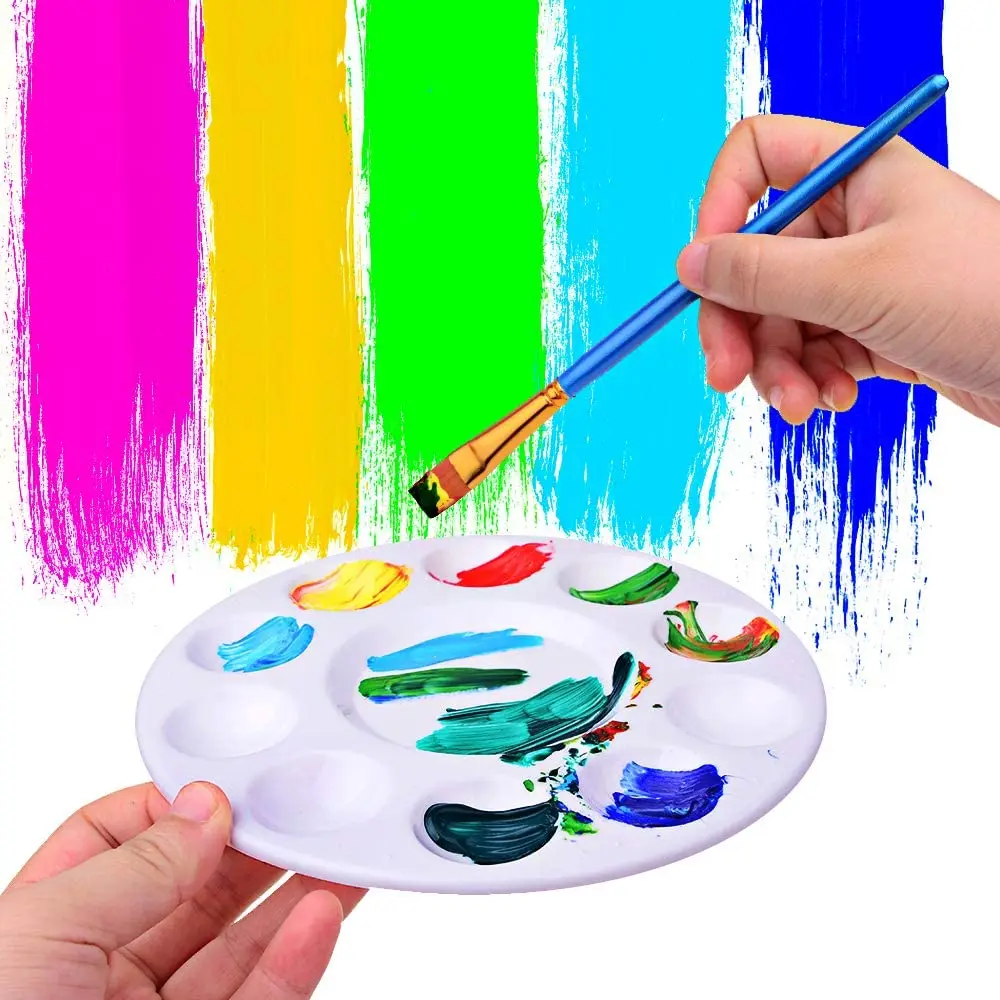 Color 10 Wells Design Plastic Palette Art Paint Plastic Drawing Tray