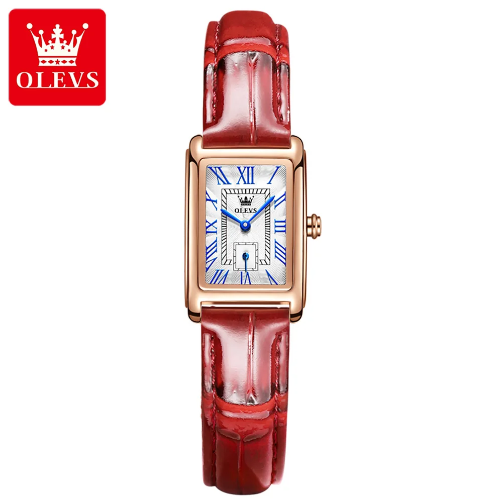 

Olevs 6625 Fashion alloy Luxury Square Wrist Watch Custom Logo OEM Low MOQ Leather Strap Women Watches