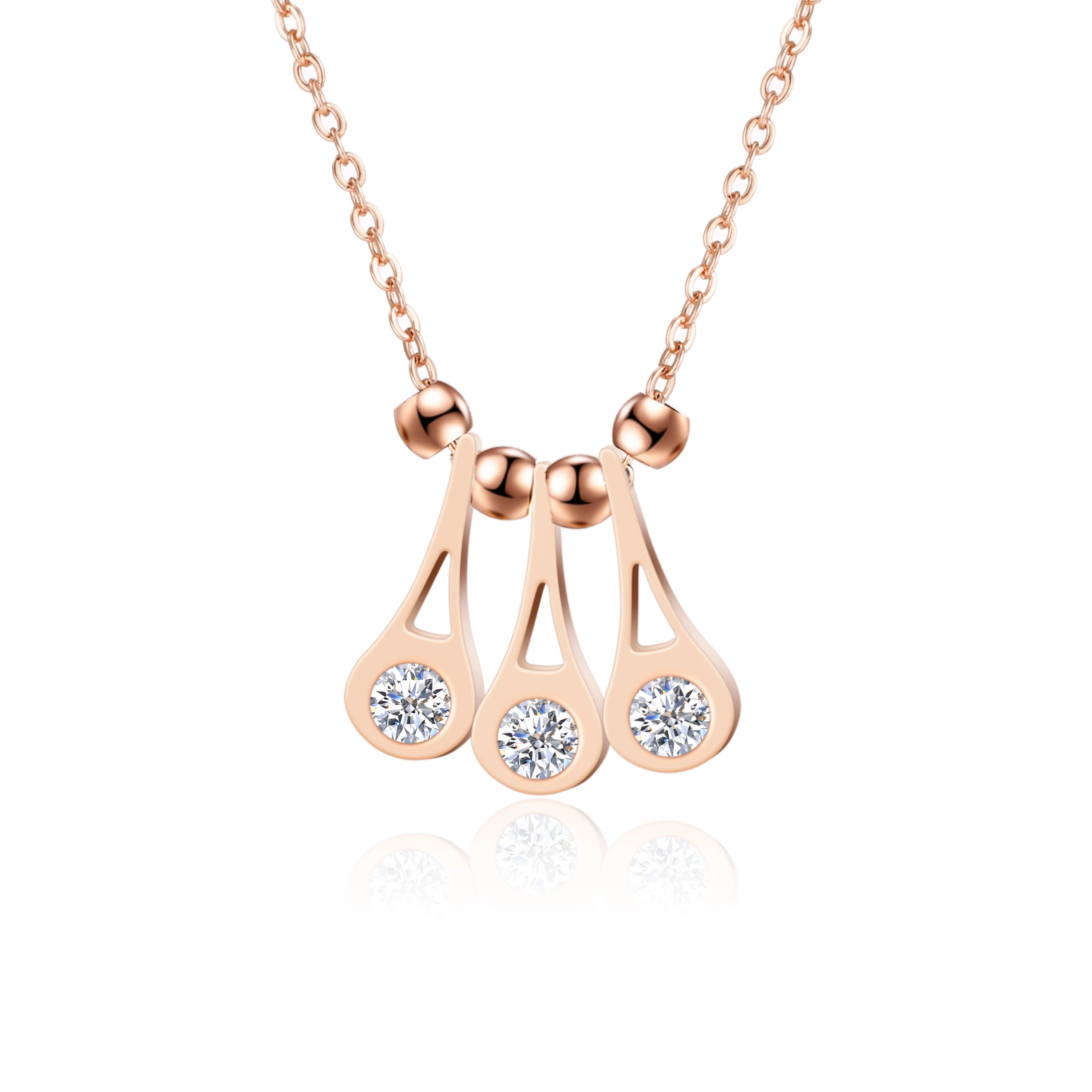 

Fashion design elegant diamond rhinestone stainless steel golden necklaces