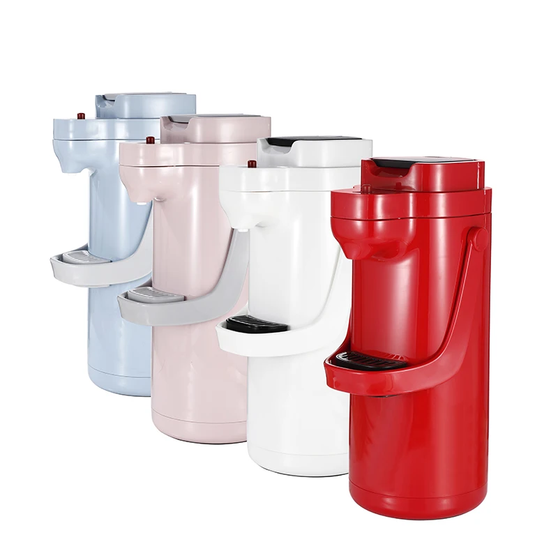 

In Stock 2500ml Big Flask Coffee Dispenser Vacuum Insulated Airpot Thermos with Portable Handle, 4 colors stock