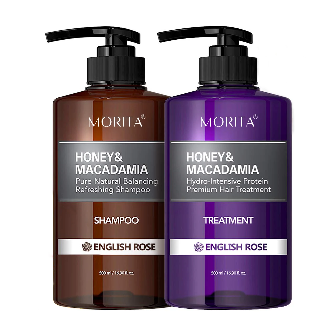 

Hot-Sale Product Natural Honey Macadamia Vitamin E Balance Shampoo Set Organic Hair Growth Shampoo Conditioner
