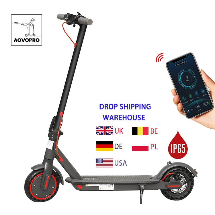 

AOVO Pro EU UK Warehouse Smart Scooty E-Scooter Wholesale Foldable patinete electrico 10.5AH 350W Adult Electric Scooter