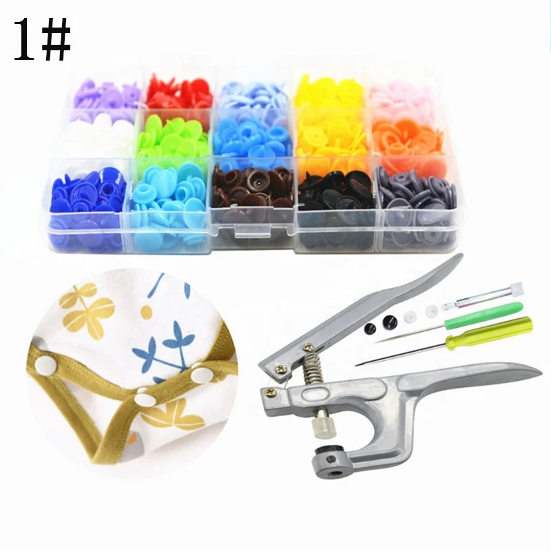 

1Set Metal Press Pliers Tools Used for T3 T5 T8 latch Button Fastener Snap Pliers 24 color 360 pcs T5 Plastic Resin Press