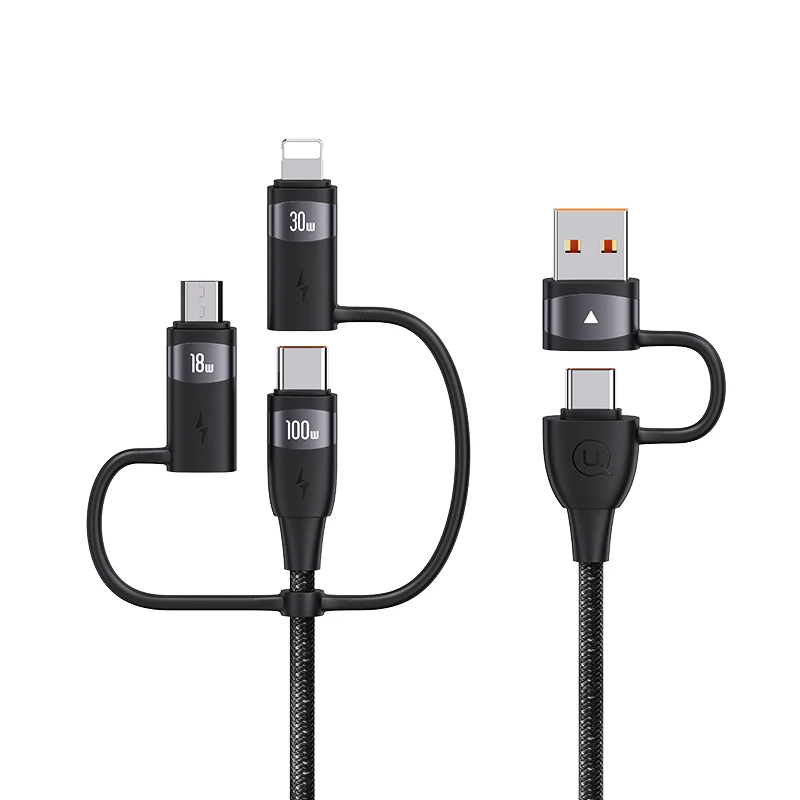 

USAMS Multifunction SJ645 PD100W Mobile phone fast charging usb data cable type c 6 in 1 Fast charger cable