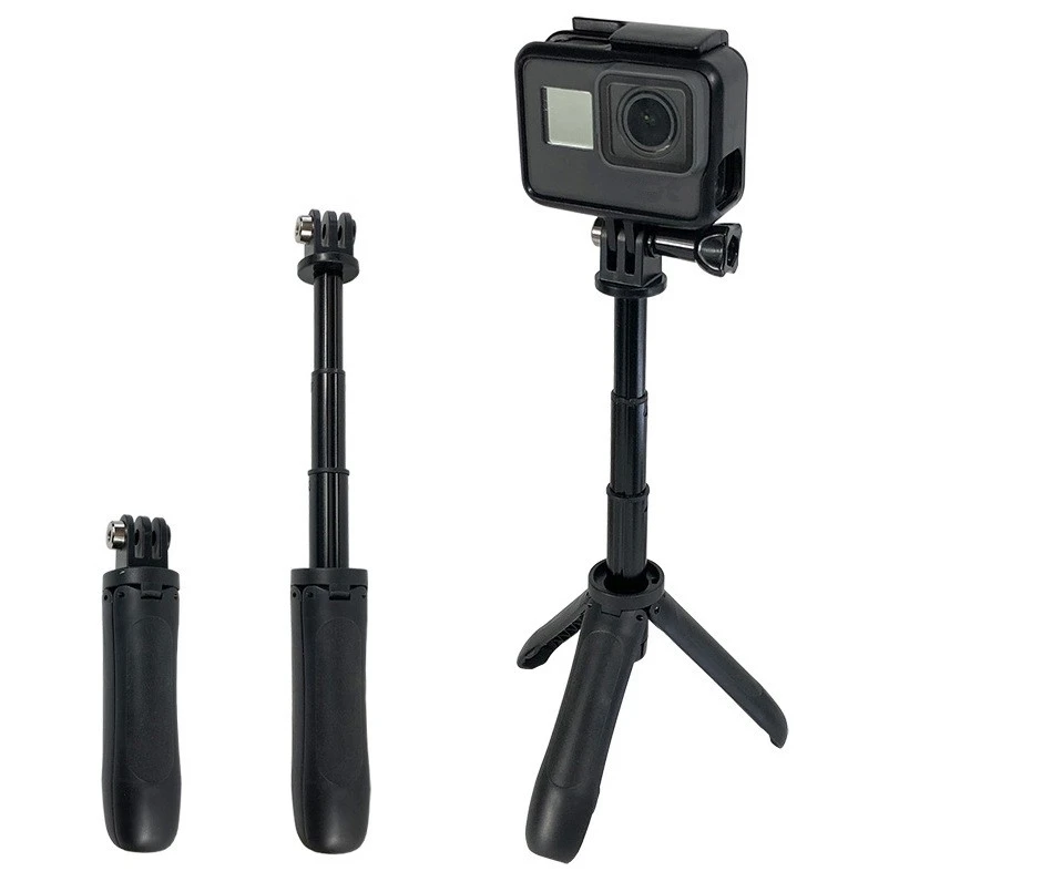 

2021 3 In 1 Aluminum Portable Mini Go Pro Selfie Stick Tripod For Gopro Hero 10 9 8 7 6 5 4 3 Insta360 Dji Osmo Action 2 Camera