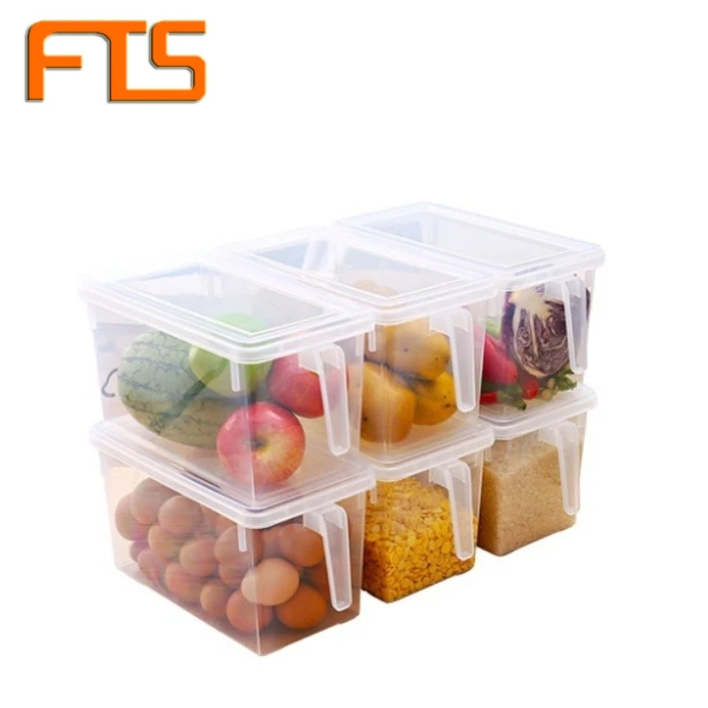 

FTS refrigerator kitchen storage box plastic fridge organizer with handle