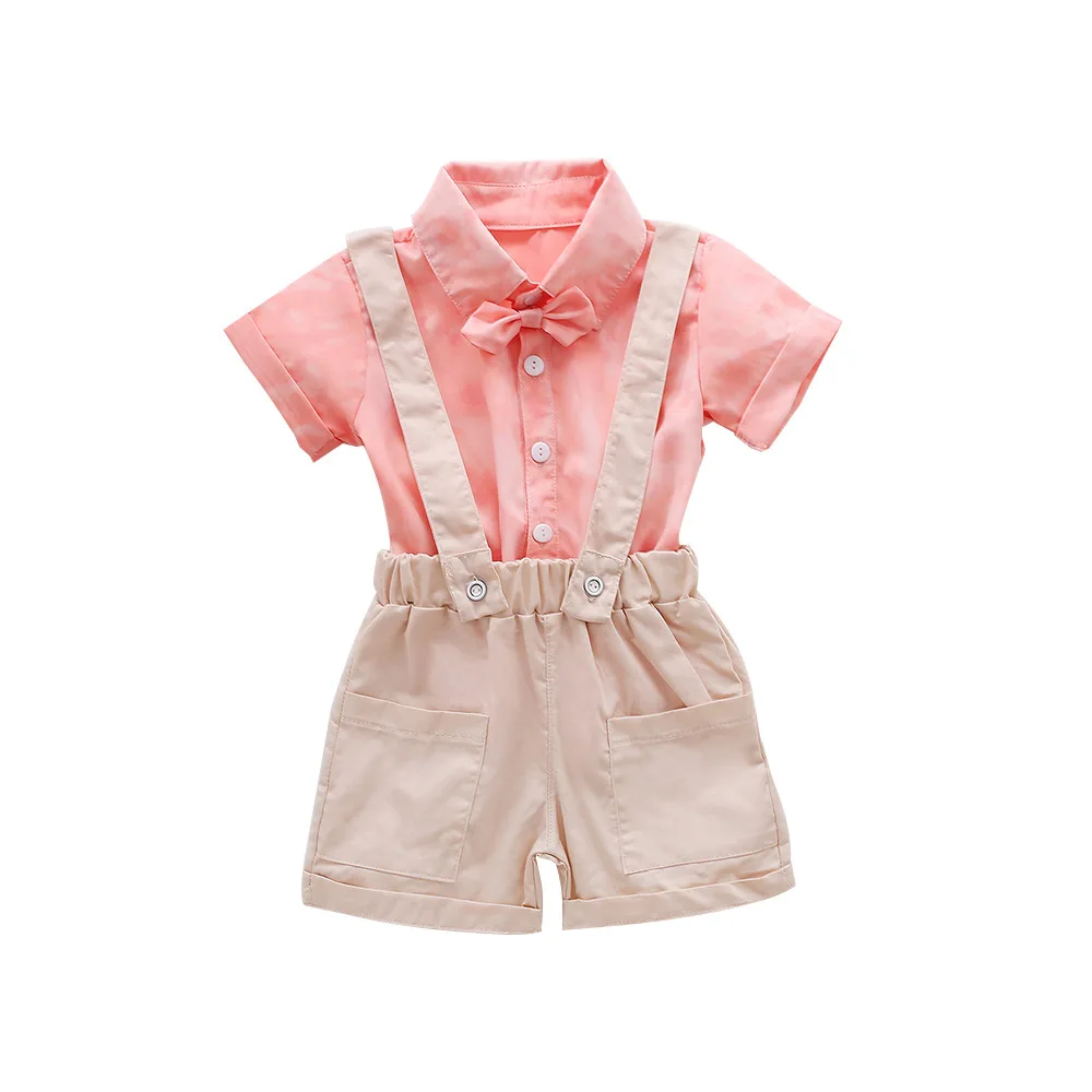 

Fancy Ball Summer Kids Clothes Children's Boutique Tie-dye Short Sleeve Clothes And Rompers Sets Clothes, As picture