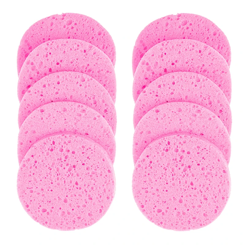 

5pcs 6/7/8/9cm Face Round Makeup Remover Tools Natural Wood Pulp Cellulose Compress Cosmetic Puff Facial Washing Sponge