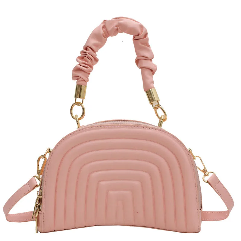 

Autumn And Winter New Fashion Arched Line Ripple Shoulder Bag Online Hot-selling Ladies Handbag Special-shaped Messenger Bag 455