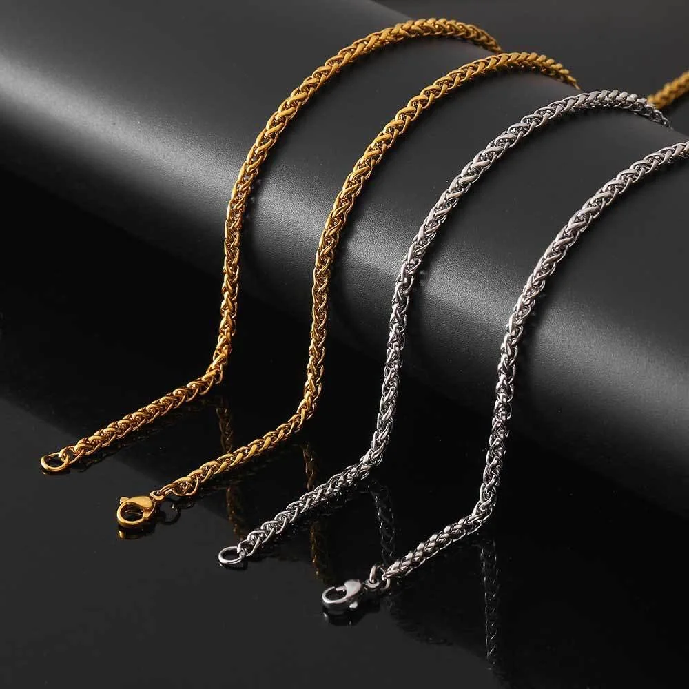 

3mmStainless steel flower basket chain DIY handmade chain Franco chain necklace